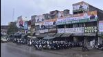 Political parties’ posters and hoardings installed on different buildings in Atam Nagar in Ludhiana on Saturday. (Gurpreet Singh/HT) Political parties’ posters and hoardings installed on different buildings in Atam Nagar in Ludhiana on Saturday. (Gurpreet Singh/HT)