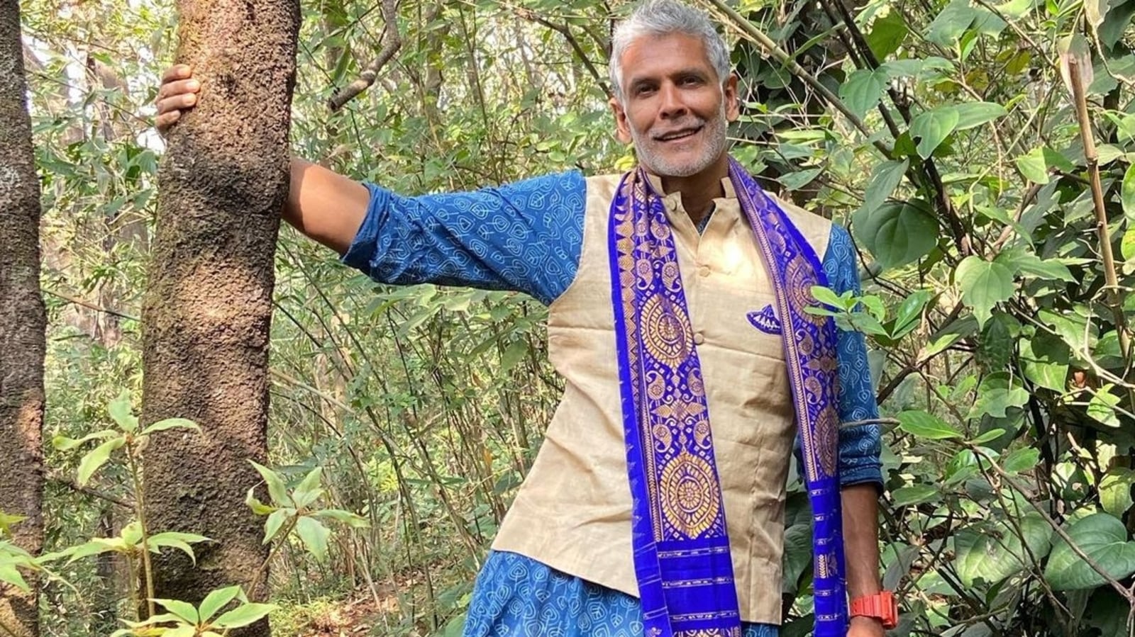 Milind Soman goes shirtless to ooze oomph during pull-ups workout in the forest