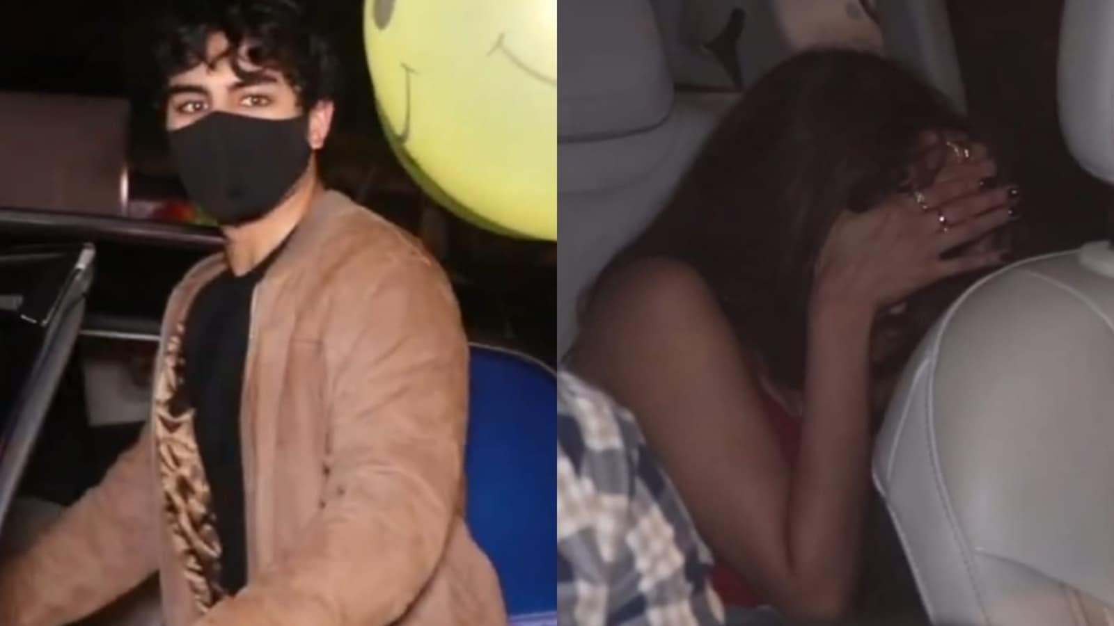 Palak Tiwari clicked with Ibrahim, hides her face; fan jokes she's scared of mom