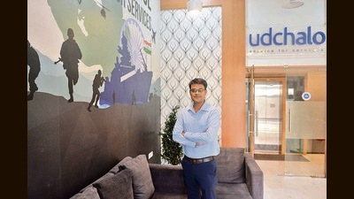 Ravi Kumar, founder-CEO of udChalo, at his office in Vimannagar, on Monday. Son of a 1971 war veteran, Ravi did Mechanical Engineering from Pune’s Army Institute of Technology. (Shankar Narayan/HT PHOTO) Ravi Kumar, founder-CEO of udChalo, at his office in Vimannagar, on Monday. Son of a 1971 war veteran, Ravi did Mechanical Engineering from Pune’s Army Institute of Technology. (Shankar Narayan/HT PHOTO)