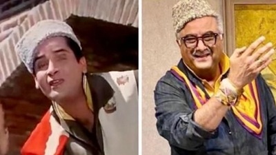 Boney Kapoor (right) dressed as Shammi Kapoor from Junglee. Boney Kapoor (right) dressed as Shammi Kapoor from Junglee.