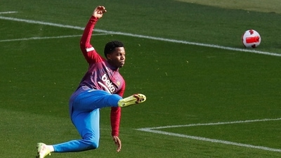 FC Barcelona's Ansu Fati during training. (REUTERS)