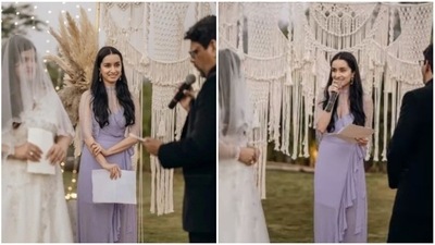 Shraddha Kapoor officiated her make-up artist's wedding. Shraddha Kapoor officiated her make-up artist's wedding.