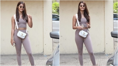 Pooja's accessories with the gym look also included chunky lace-up trainers in an off-white shade, silver rings, and vintage style tinted sunglasses. In the end, she left her tresses open in a middle parting and opted for a bare face with a dab of gloss on her lips. (HT Photo/Varinder Chawla) Pooja's accessories with the gym look also included chunky lace-up trainers in an off-white shade, silver rings, and vintage style tinted sunglasses. In the end, she left her tresses open in a middle parting and opted for a bare face with a dab of gloss on her lips. (HT Photo/Varinder Chawla)
