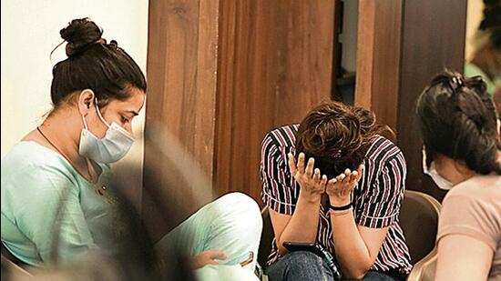 Evacuated residents shifted in another building after a blaze on the 18th floor of Kamla building in Tardeo area of Mumbai, on Saturday. (Agencies) Evacuated residents shifted in another building after a blaze on the 18th floor of Kamla building in Tardeo area of Mumbai, on Saturday. (Agencies)
