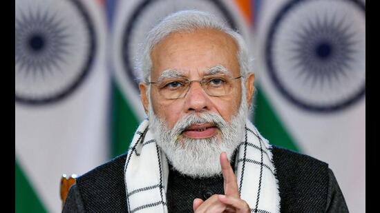 Prime Minister Narendra Modi interacts with the DMs of various districts on the implementation of key government schemes, through video conferencing, in New Delhi, Saturday. He appreciated the achievement of the Chamba district of the state in increasing the coverage of common service centres. (PTI) Prime Minister Narendra Modi interacts with the DMs of various districts on the implementation of key government schemes, through video conferencing, in New Delhi, Saturday. He appreciated the achievement of the Chamba district of the state in increasing the coverage of common service centres. (PTI)