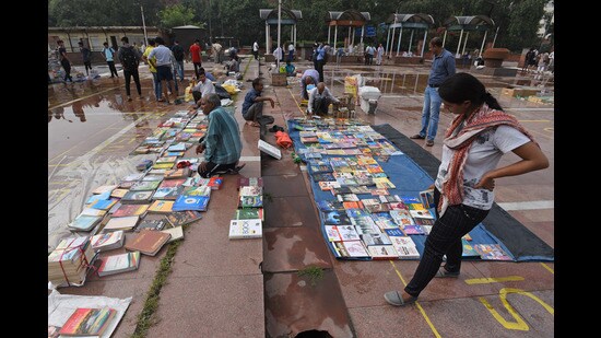 Daryaganj Book Market got shifted to Mahila Haat in 2019. (Photo: Sanchit Khanna/HT)