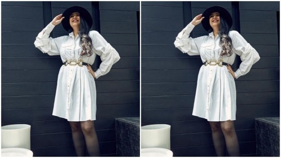 "But in all seriousness, this shirtdress from StudioModa India makes me very happy! Obsessed with the sleeves," read an excerpt of Anshula's caption.(Instagram/@anshulakapoor)