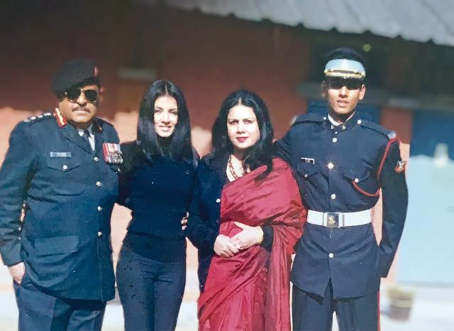 Celina with parents Colonel VK Jaitly (SM) and Dr Meeta Jaitly and brother Lt VK Jaitly at the Indian Military Academy
