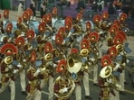 Full dress rehearsal for the Republic Day parade at Rajpath, New Delhi on January 23, 2022. Full dress rehearsal for the Republic Day parade at Rajpath, New Delhi on January 23, 2022.