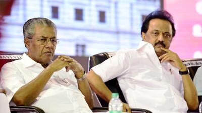 Kerala chief minister Pinarayi Vijayan (L) and his Tamil Nadu counterpart, MK Stalin, have written to PM Modi against the proposed amendments in the IAS rules. Kerala chief minister Pinarayi Vijayan (L) and his Tamil Nadu counterpart, MK Stalin, have written to PM Modi against the proposed amendments in the IAS rules.