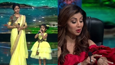 Shilpa Shetty reacts to a performance on India's Got Talent. Shilpa Shetty reacts to a performance on India's Got Talent.
