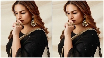 Styled by hairstylist Rakshanda Irani and makeup artist Krisann Figueiredo, Huma wore her tresses open in wavy curls with a middle part. She opted for a minimal makeup look in nude eyeshadow, black eyeliner, black kohl, mascara-laden eyelashes, drawn eyebrows, contoured cheeks and a shade of nude lipstick. (Instagram/@iamhumaq)