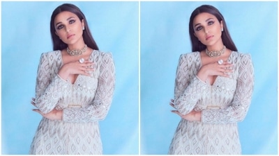 Parineeti played muse to fashion designer Ritika Mirchandani and picked a white sharara set for the pictures. (Instagram/@parineetichopra)