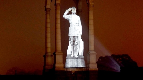 The 3D image of Netaji will be projected on a transparent holographic screen to create the effect of a hologram.(PTI)