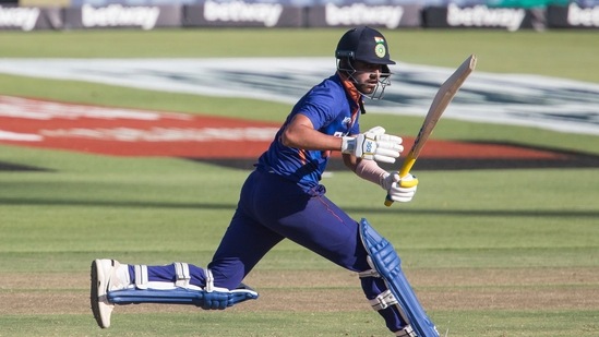 Indian batsman Deepak Chahar in action during the third ODI match between South Africa and India at Newlands, Cape Town, South Africa, Sunday, Jan. 23, 2022. (AP Photo/Halden Krog)(AP)