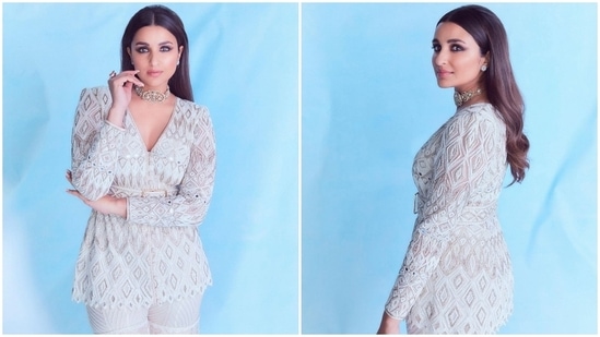 Parineeti wore the ensemble with minimal accessories and jewels