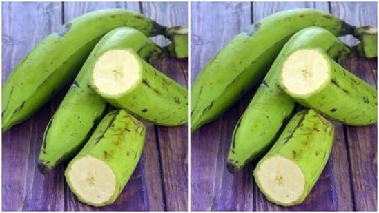 Raw banana is loaded with nutrients such as potassium, magnesium, manganese, Vitamin B6 and C. They are also high in fibre content.(Pinterest)
