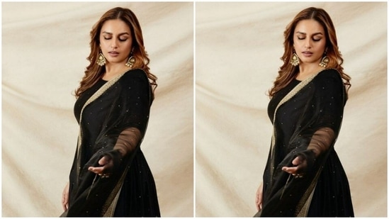 Huma Qureshi commands attention in a striking black pantsuit