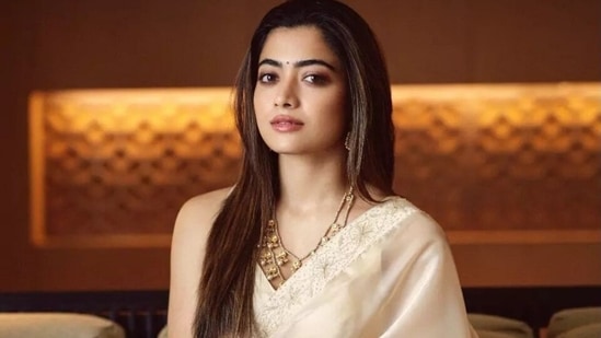 Rashmika Mandanna's elegance shines in handcrafted organza saree worth <span class='webrupee'>₹</span>31k: Check out photos here