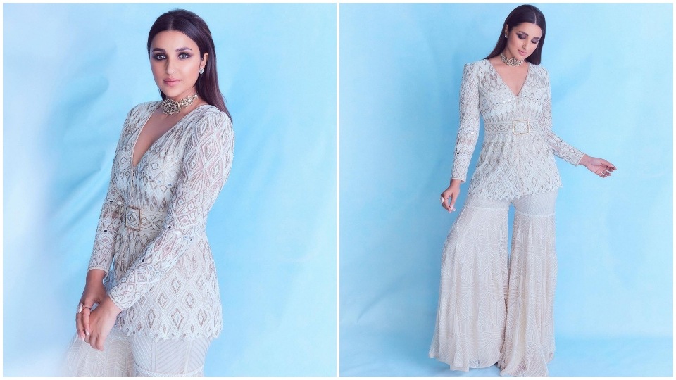 Parineeti Chopra in a Ritika Mirchandani sharara set. Parineeti Chopra in a Ritika Mirchandani sharara set.