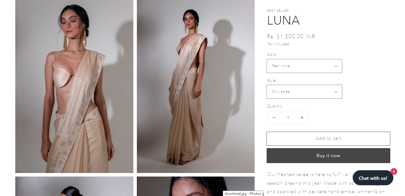 The Luna Saree.&nbsp; (ankitajain.co)
