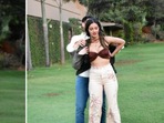 Siddhant Chaturvedi lends his jacket to Ananya Panday. (Varinder Chawla)