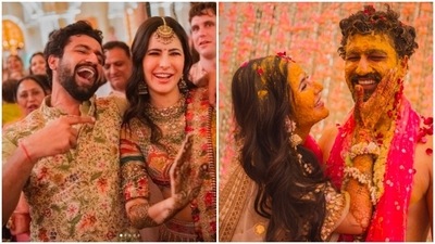 The couple made fans go gaga with their wedding ceremony pictures which they uploaded at the same time with adorable captions. (Instagram/@katrinakaif) The couple made fans go gaga with their wedding ceremony pictures which they uploaded at the same time with adorable captions. (Instagram/@katrinakaif)