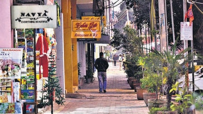 The over seven decade old market besides Lodi Art District was once known for its designer clothes and boutiques with several mid-level grocery shops wedged between them. (Amal KS/HT Archive)