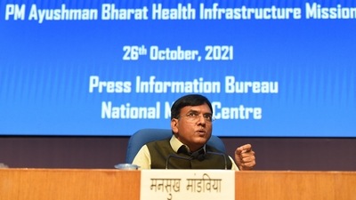  Union health Minister Dr Mansukh Mandaviya launches CGHS websites. (Arvind Yadav/HT PHOTO) Union health Minister Dr Mansukh Mandaviya launches CGHS websites. (Arvind Yadav/HT PHOTO)