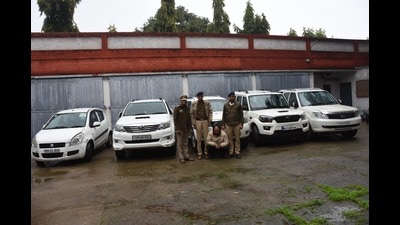 Chandigarh Police have recovered cars worth ₹2 crore from the fugitive. (HT Photo) Chandigarh Police have recovered cars worth ₹2 crore from the fugitive. (HT Photo)