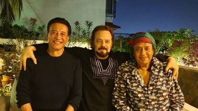 Ranjeet, Danny Denzongpa and Akbar Khan pose together.