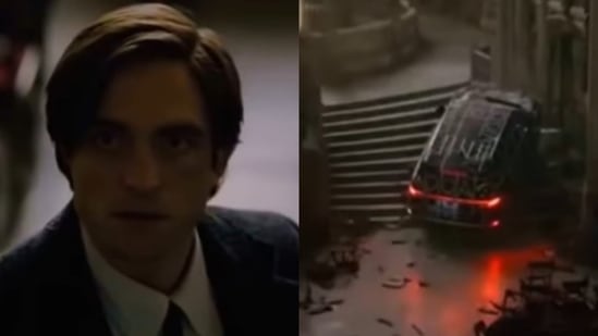 Robert Pattinson's Bruce Wayne saves a child in a new leaked crop from The Batman.