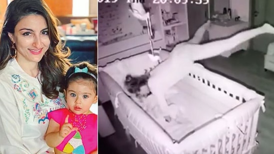 Soha Ali Khan shares an old video of herself putting Inaaya Naumi Kemmu in the crib.