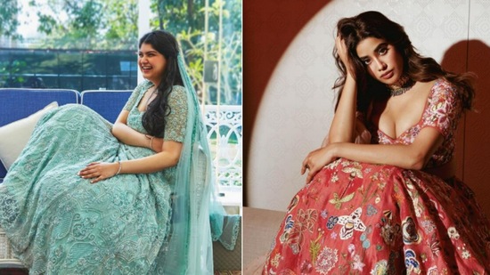 Anshula Kapoor shares pictures wearing a lehenga and told her fans that her sister Janhvi Kapoor helped her during the shoot.