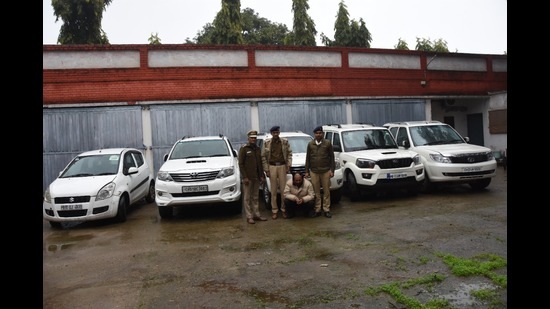 Chandigarh Police have recovered cars worth ₹2 crore from the fugitive. (HT Photo)