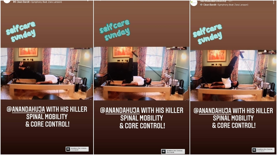The first video shows Anand exercising on the Cadillac Reformer. The first video shows Anand exercising on the Cadillac Reformer. 