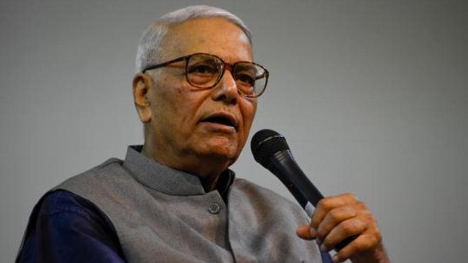 Yashwant Sinha is expected to file his nomination on June 27 after which he is expected to travel across India. (HT file photo)