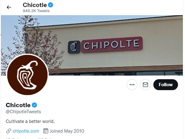 The brand renamed its Twitter handle to 'chicotle'.