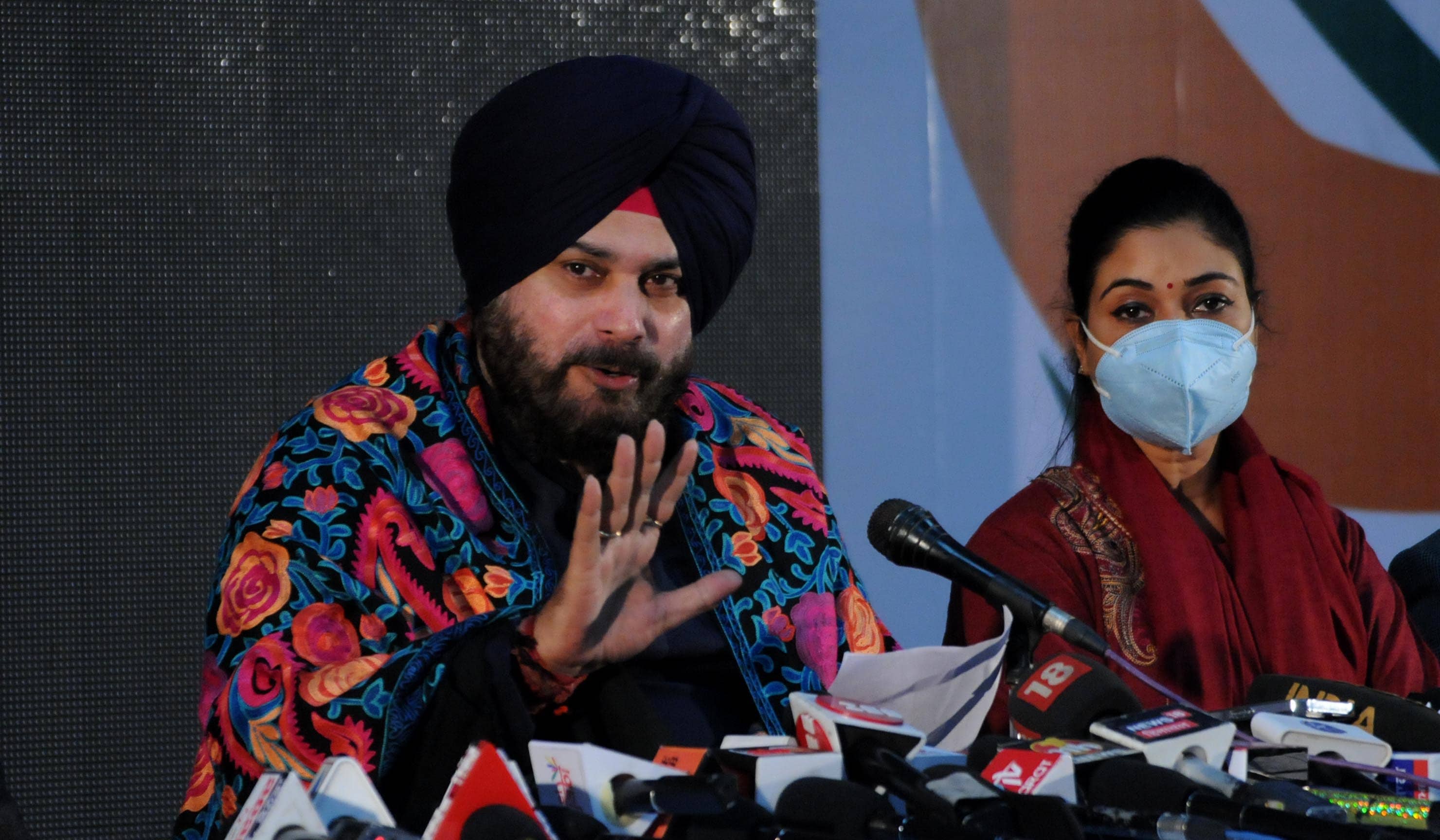 Punjab Pradesh Congress President Navjot Singh Sidhu interacts with the media at Punjab Congress Office in Chandigarh, on Monday, January 24, 2022. (Photo by Ravi Kumar/Hindustan Times) Punjab Pradesh Congress President Navjot Singh Sidhu interacts with the media at Punjab Congress Office in Chandigarh, on Monday, January 24, 2022. (Photo by Ravi Kumar/Hindustan Times)