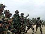 New recruits of Border Security Force(BSF) undergoing primary training at Subsidiary training centre (STC) of BSF, in Udhampur.(ANI) New recruits of Border Security Force(BSF) undergoing primary training at Subsidiary training centre (STC) of BSF, in Udhampur.(ANI)