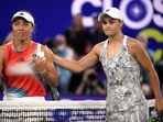 Ash Barty is congratulated by Jessica Pegula of the US Ash Barty is congratulated by Jessica Pegula of the US