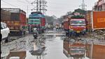 Transporters in Ludhiana criticised public representatives for their indifferent attitude toward the deplorable state of transport nagar, raising issues of potholed roads, waterlogging and security concerns. (Gurpreet Singh?HT) Transporters in Ludhiana criticised public representatives for their indifferent attitude toward the deplorable state of transport nagar, raising issues of potholed roads, waterlogging and security concerns. (Gurpreet Singh?HT)