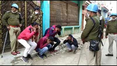 Police use mild force to disperse them, rly ministry issues warning against such ‘unlawful activities’ (HT photo) Police use mild force to disperse them, rly ministry issues warning against such ‘unlawful activities’ (HT photo)