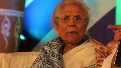 Sandhya Mukherjee, West Bengal’s 90-year-old veteran female playback singer, told a family friend that she received a call from Delhi offering to confer the Padma Shri award on her. (Twitter/@AITCofficial)