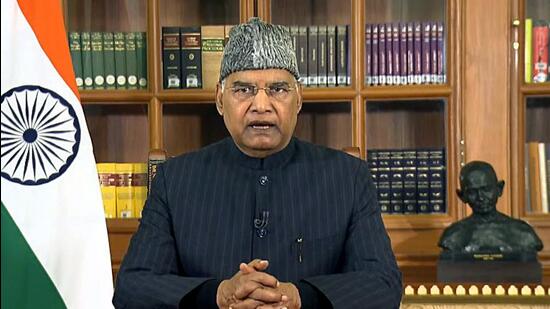 President Ram Nath Kovind addresses to the Nation on the eve of Republic Day, in New Delhi on Tuesday. (ANI)
