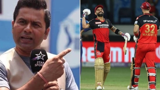 Aakash Chopra; Virat Kohli with Glenn Maxwell