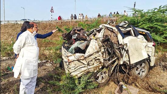 Seven medical students, including the son of a BJP MLA, were killed in the accident in Wardha on Tuesday. (HT photo)