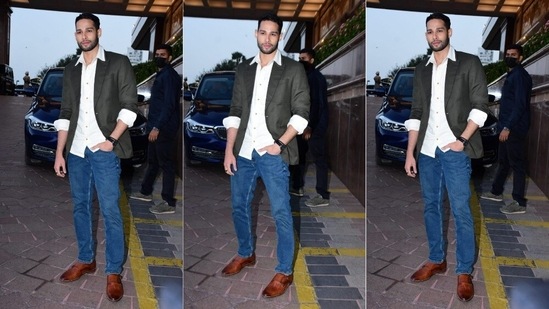 Actor Siddhant Chaturvedi was seen sporting brown leather shoes recently. (Varinder Chawla)