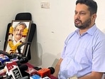 File photo of Utpal Parrikar, son of former Goa chief minister Manohar Parrikar, addressing a press conference in Panaji.(ANI) File photo of Utpal Parrikar, son of former Goa chief minister Manohar Parrikar, addressing a press conference in Panaji.(ANI)